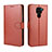 Leather Case Stands Flip Cover Holder BY5 for Xiaomi Redmi Note 9 Brown