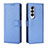 Leather Case Stands Flip Cover Holder BY6 for Samsung Galaxy Z Fold3 5G Blue