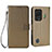 Leather Case Stands Flip Cover Holder BY6 for Xiaomi Black Shark 5 5G Brown