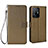 Leather Case Stands Flip Cover Holder BY6 for Xiaomi Mi 11T 5G Brown
