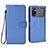 Leather Case Stands Flip Cover Holder BY6 for Xiaomi Poco M4 Pro 4G Blue