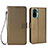 Leather Case Stands Flip Cover Holder BY6 for Xiaomi Poco M5S Brown