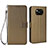 Leather Case Stands Flip Cover Holder BY6 for Xiaomi Poco X3 Brown