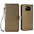 Leather Case Stands Flip Cover Holder BY6 for Xiaomi Poco X3 NFC Brown