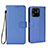 Leather Case Stands Flip Cover Holder BY6 for Xiaomi Redmi 10 India Blue