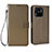 Leather Case Stands Flip Cover Holder BY6 for Xiaomi Redmi 10 India Brown