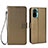 Leather Case Stands Flip Cover Holder BY6 for Xiaomi Redmi Note 10 4G Brown