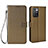 Leather Case Stands Flip Cover Holder BY6 for Xiaomi Redmi Note 11 4G (2021) Brown