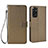 Leather Case Stands Flip Cover Holder BY6 for Xiaomi Redmi Note 11 4G (2022) Brown