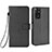 Leather Case Stands Flip Cover Holder BY6 for Xiaomi Redmi Note 11S 4G Black