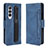 Leather Case Stands Flip Cover Holder BY9 for Samsung Galaxy Z Fold3 5G Blue
