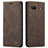 Leather Case Stands Flip Cover Holder C01S for Google Pixel 6a 5G Brown