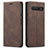 Leather Case Stands Flip Cover Holder C01S for Google Pixel 7 Pro 5G Brown