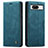 Leather Case Stands Flip Cover Holder C01S for Google Pixel 8 5G Blue