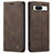 Leather Case Stands Flip Cover Holder C01S for Google Pixel 8 5G Brown