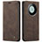 Leather Case Stands Flip Cover Holder C01S for Huawei Mate 60 Pro Brown