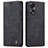 Leather Case Stands Flip Cover Holder C01S for Oppo A78 4G Black