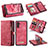 Leather Case Stands Flip Cover Holder C01S for Samsung Galaxy A04s Red