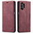 Leather Case Stands Flip Cover Holder C01S for Samsung Galaxy A13 4G Red Wine