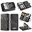 Leather Case Stands Flip Cover Holder C01S for Samsung Galaxy A13 5G Black