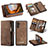 Leather Case Stands Flip Cover Holder C01S for Samsung Galaxy A13 5G Brown