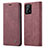 Leather Case Stands Flip Cover Holder C01S for Samsung Galaxy A32 5G Red Wine