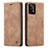 Leather Case Stands Flip Cover Holder C01S for Samsung Galaxy A33 5G Light Brown