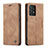 Leather Case Stands Flip Cover Holder C01S for Samsung Galaxy A73 5G Light Brown