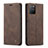 Leather Case Stands Flip Cover Holder C01S for Samsung Galaxy A91 Brown