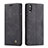 Leather Case Stands Flip Cover Holder C01S for Samsung Galaxy M10 Black