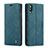 Leather Case Stands Flip Cover Holder C01S for Samsung Galaxy M10 Blue