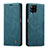 Leather Case Stands Flip Cover Holder C01S for Samsung Galaxy M12 Blue
