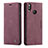 Leather Case Stands Flip Cover Holder C01S for Samsung Galaxy M20 Red Wine