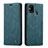 Leather Case Stands Flip Cover Holder C01S for Samsung Galaxy M31 Blue