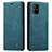 Leather Case Stands Flip Cover Holder C01S for Samsung Galaxy M40S Blue