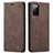 Leather Case Stands Flip Cover Holder C01S for Samsung Galaxy S20 FE (2022) 5G Brown