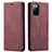 Leather Case Stands Flip Cover Holder C01S for Samsung Galaxy S20 FE (2022) 5G Red Wine