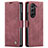 Leather Case Stands Flip Cover Holder C01S for Samsung Galaxy Z Fold5 5G Red Wine