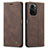 Leather Case Stands Flip Cover Holder C01S for Xiaomi Mi 11i 5G Brown