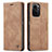 Leather Case Stands Flip Cover Holder C01S for Xiaomi Mi 11i 5G Light Brown