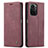 Leather Case Stands Flip Cover Holder C01S for Xiaomi Mi 11i 5G Red Wine