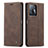 Leather Case Stands Flip Cover Holder C01S for Xiaomi Mi 11T 5G Brown