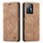 Leather Case Stands Flip Cover Holder C01S for Xiaomi Mi 11T Pro 5G Light Brown
