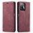 Leather Case Stands Flip Cover Holder C01S for Xiaomi Mi 11T Pro 5G Red Wine