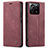 Leather Case Stands Flip Cover Holder C01S for Xiaomi Mi 13T 5G Red Wine