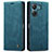 Leather Case Stands Flip Cover Holder C01S for Xiaomi Poco C65 Blue