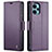 Leather Case Stands Flip Cover Holder C01S for Xiaomi Poco F5 5G Purple