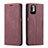 Leather Case Stands Flip Cover Holder C01S for Xiaomi POCO M3 Pro 5G Red Wine