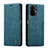 Leather Case Stands Flip Cover Holder C01S for Xiaomi Poco M5S Blue