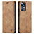 Leather Case Stands Flip Cover Holder C01S for Xiaomi Redmi K50 Ultra 5G Light Brown